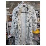 White And Black Faux Fur Coat With Lining