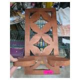 Wooden Oil Lamp Holder with Geometric Design