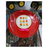 Red Plate With Tulip Motif Design