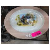 Ceramic Oval Platter with Rooster Design