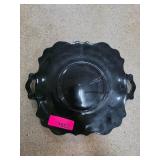 Black Amethyst Glass Tray with Handles