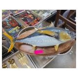 Mounted Fish Taxidermy on Wooden Plaque