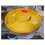 Yellow Ceramic Divided Serving Tray