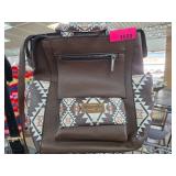 Wrangler Brown Backpack with Aztec Design