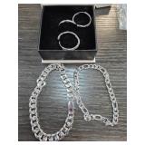 Two Bracelets and Two Hoop Earrings