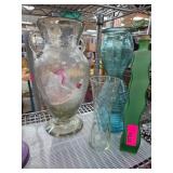 Four Glass Vases in Various Styles