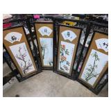 Four Framed Chinese Art Panels