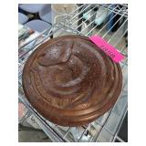 Hand-Carved Wooden Lidded Box With Fish Motif