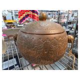 Iranian Copper Lidded Ice Bucket w Handles