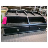 Black Wooden Desktop Organizer With Drawers