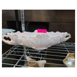 White Ceramic Decorative Bowl With Handles