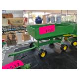 Green Farm Wagon with Yellow Wheels