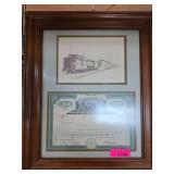 Framed Missouri Pacific Corporation Stock Certific