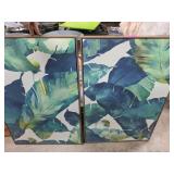 Two Tropical Leaf Wall Art Panels