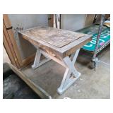 Rustic Wooden Table and White Painted Wooden Crate