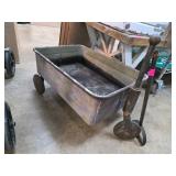 VTG Metal Toy Wagon W Attached Handle