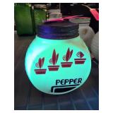 Opaque Glass Pepper Shaker With Metal Lid