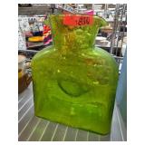 Green Textured Glass Pitcher Blenko?