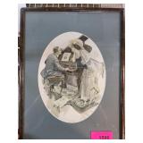 Framed Lithograph by Harrison Fisher