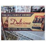 Delicious Strawberry Soda Tin Sign