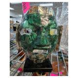 Decorative Green Overlay Stone Mask Sculpture