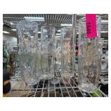 4 Textured Figural Nude Clear Glass Vases