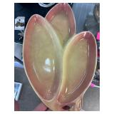 USA Pottery Ceramic Divided Leaf Dish