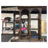 Dark Wood Wall Shelves With Arched Design