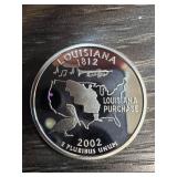 2002 Louisiana Silver Quarter Coin