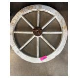 Wooden Wagon Wheel with White Finish