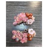 Hobe Clip-On Earrings with Beaded Floral Design