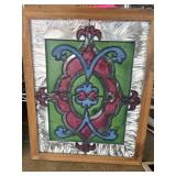 Framed Stained Glass Panel With Chain