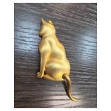 Gold-Tone JJ Cat Brooch