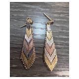 Sterling Silver Multi-Tone Drop Earrings