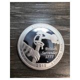 2015 Saratoga Silver Quarter Coin