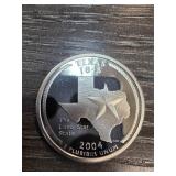 2004 Texas State Quarter in Silver