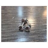 Sterling Silver and Gemstone Stud Earrings