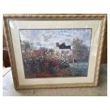Framed Artwork of a Monet Garden Scene