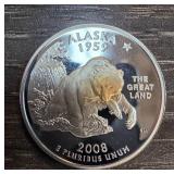 2008 Alaska Silver Proof Quarter