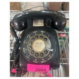 Mid-Century Black Rotary Dial Telephone