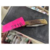 Liberty Folding Knife with Brass and Wood Handle