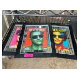 Three Framed Ray-Ban Never Hide Posters