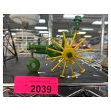 Green and Yellow Metal Farm Implement Model