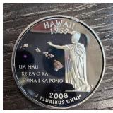2008 Hawaii Silver Quarter Dollar Proof Coin