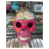 Hand-Painted Ceramic Skull Decoration