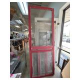 Red & Framed Vintage Screen Doors