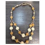 Ellen Tracy Beaded Necklace With Toggle Clasp