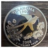 2008 Oklahoma Silver Quarter Dollar Coin
