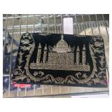Black Velvet Clutch with Metallic Embroidery