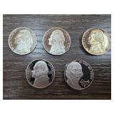 Five Proof Jefferson Nickels